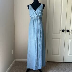 Anthropologie Holding Horses babydoll empire waist chambray maxi dress, size 8